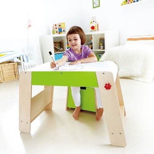 Juego Mesa Y Silla Infantil Madera Dibujo Hape E1015 Edu
