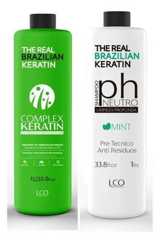 Kit Alisado Keratinico + Shampoo Neutro The Real Brazilian