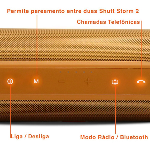 Imagem 4 de 5 de Caixa De Som Bluetooth Potente Portátil Shutt Storm 2