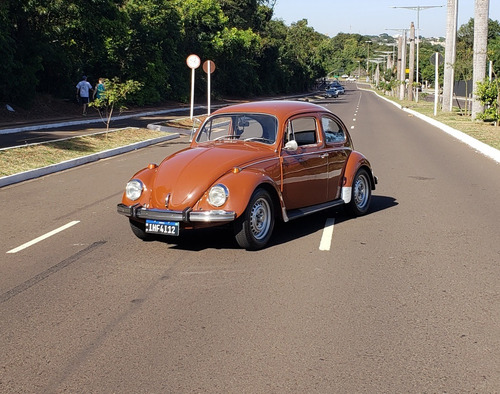 Vw Fusca 1300 1975 Marrom Caravela Placa Preta Impecável