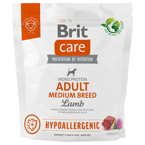 Imagen 2 de 2 de Alimento Brit Brit Care Adult para perro adulto de raza mediana sabor cordero y arroz en bolsa de 1kg