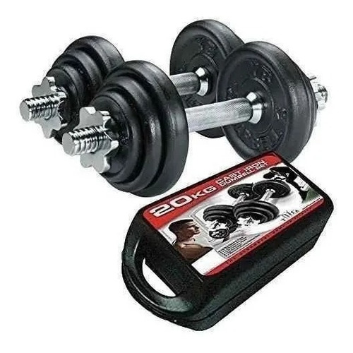 Kit Mancuernas 12 Discos Pesas 20 Kilos Ejercicio Gimnasio