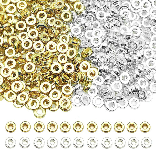 1000pcs Plana Ronda Rondelle Espaciador De Cuentas Para L...