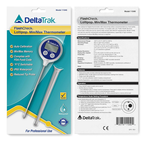 Termómetro Digital P/ Alimentos Deltatrak 11040, Profesional
