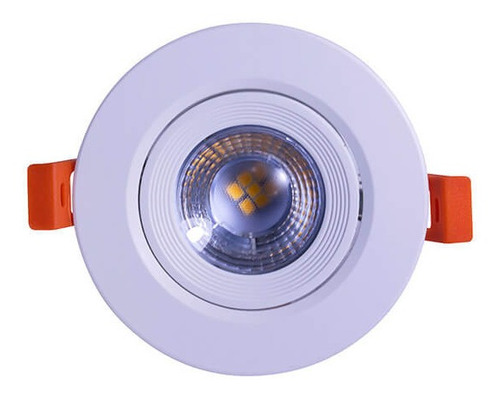 Embutido Redondo Spot Led Cob 5w Luz Orientavel 8,8cm Bivolt