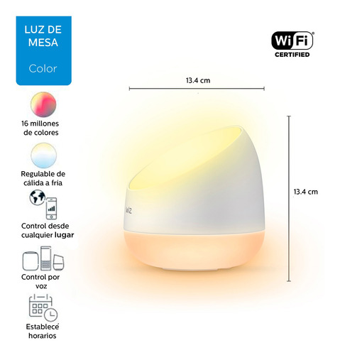 Imagen 3 de 9 de Lampara Inteligente Wifi Wiz Squire Dualzone 9w