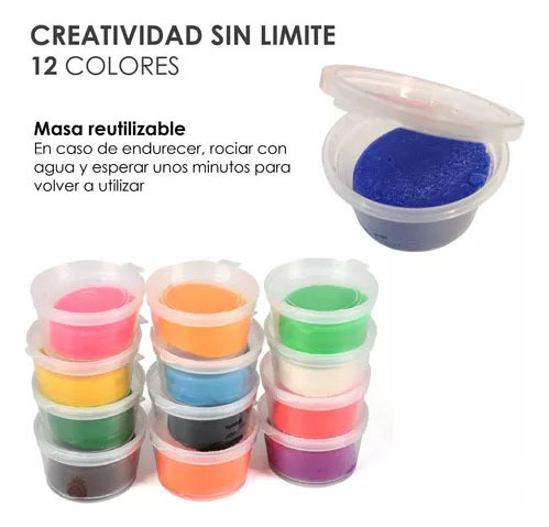 36pcs Set De Plastilina Niños Juguete Creativo Máquina Pan