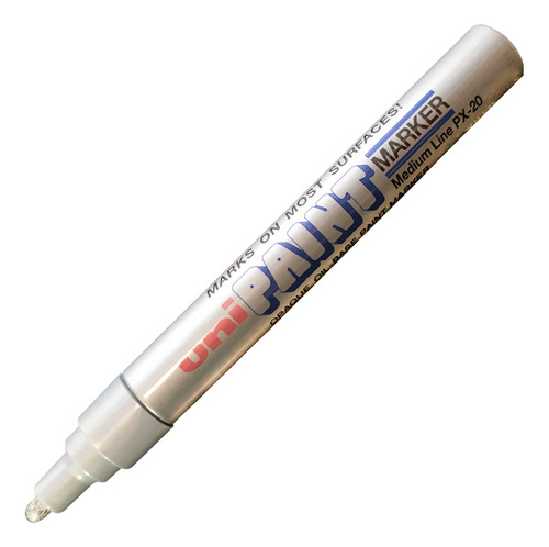 Marcador De Pintura Uni Paint Px20 Plata 2.2 A 2.8mm 12pzs