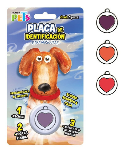 Placa Para Mascota En Forma De Corazon Fl4104