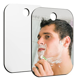 Ba30DEllylelly Espejo de afeitar de material acrílico Espejo de afeitar colgante de acrílico plateado Espejo de baño práctico para el hogar 