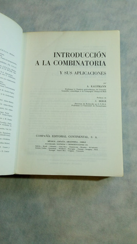 Introducción A La Combinatoria Y Sus Aplicaciones (Usado)