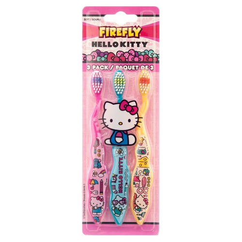 Cepillos De Dientes (3 Ct, Hello Kitty: Rosa, Azul Amarillo)