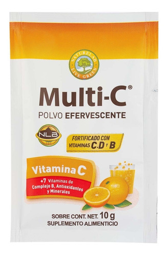 10 Sobres Multi C Efervescente Vitamina C, B Y D - Naturelab