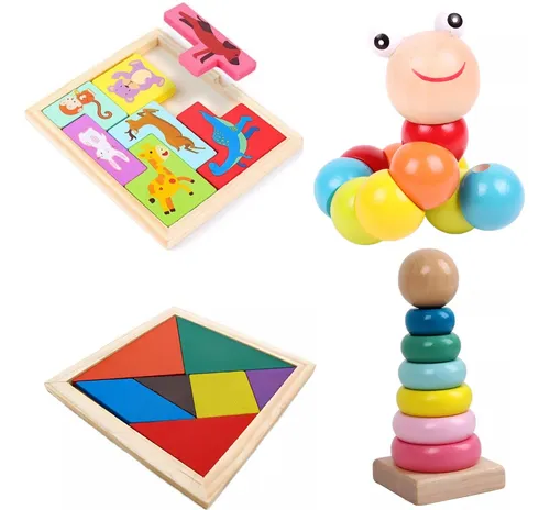 comprar Set X 4 Montessori Ensarte Juego De Encastre Para Ninos