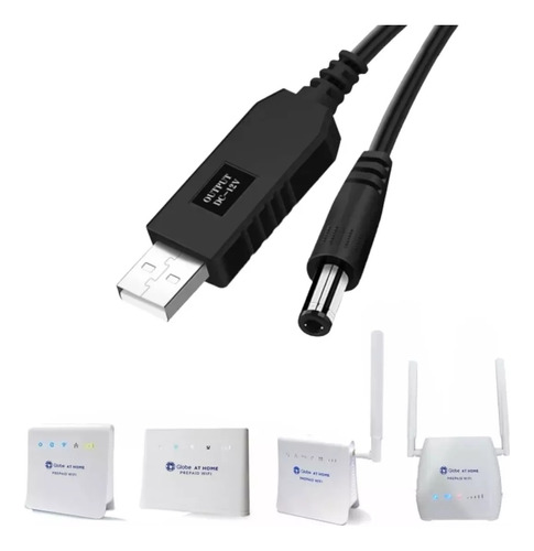 Cable Convertidor De Usb 5v A Dc 9v O 12v Modem O Router