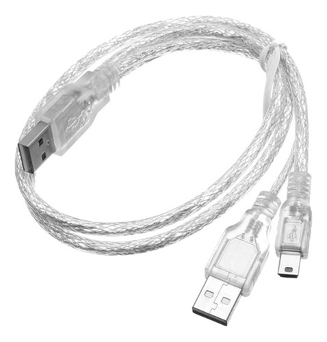 Cable De Mini Usb 5 Pines A Doble Usb 2.0 Carga Adicional 