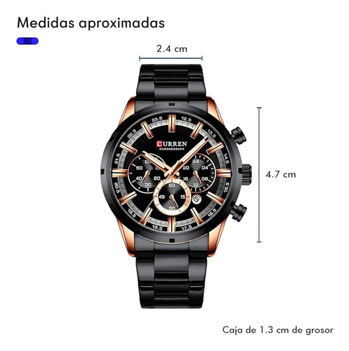 Reloj De Cuarzo Para Hombre 3atm Resistente Al Agua Curren