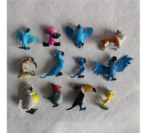 Kit Com 12 Bonecos Do Filme Rio 2 - De 3 A 6 Cm