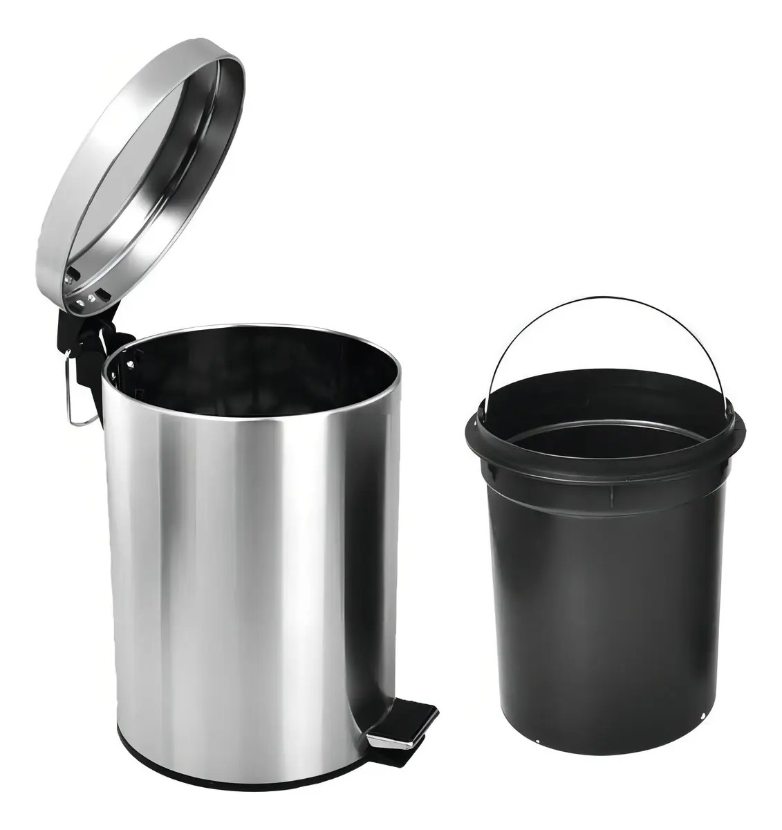 Lixeira Inox 3 Litros Com Pedal - Balde Removível -Lixeira Inox 3 Litros Com Pedal