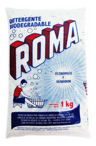 Detergente En Polvo Roma® Multiusos, Biodegradable, 1 Kg