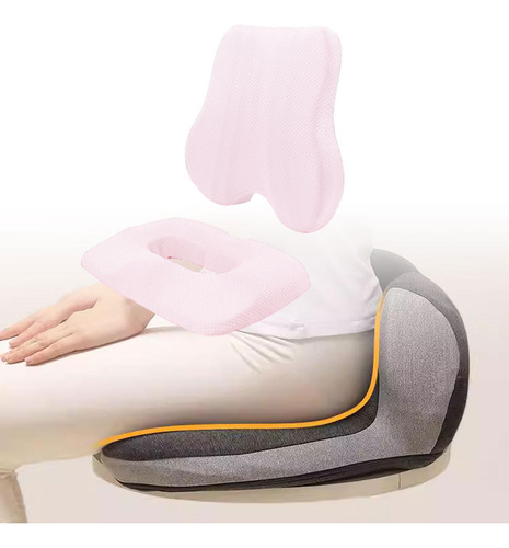 Cojín De Espalda Y Asiento, Cojín De Cóccx Lumbar Y Rosa