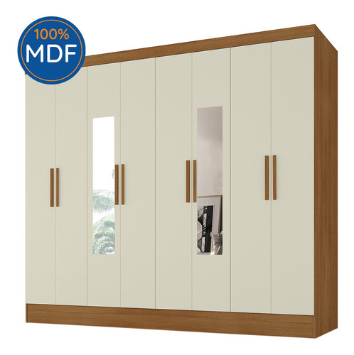 Guarda-roupa Casal 100% Mdf Com Espelho 8 Portas 4 Gavetas