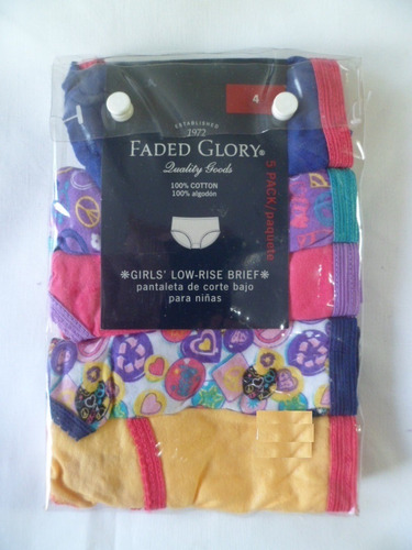 Kit De 5 Blumer Faded Glory  Para Niña Talla 4