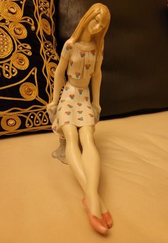 Figura Porcelana Española Nalda No Lladró Sello Grande Mujer (Usado)