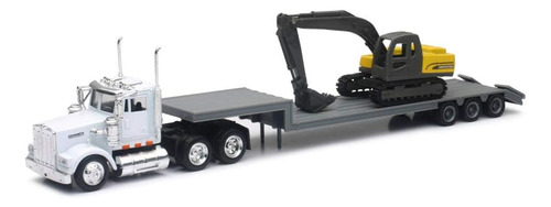 New-ray 1:43 Scale Kenworth W900 Lowboy Trailer With Cons...