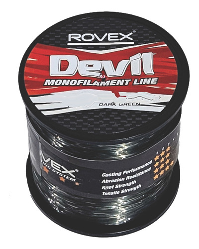 Nylon Tanza Rovex Devil 0,50mm 13,6kgs 490mts Verde Oscuro