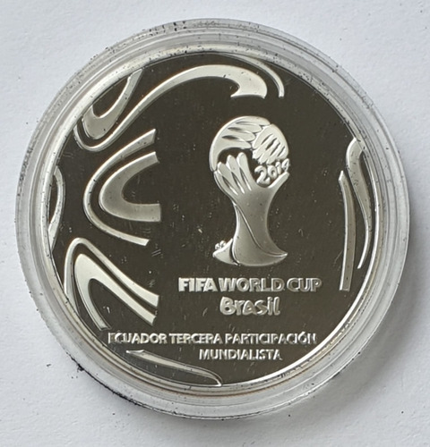 Moneda Ecuador Copa Mundial Futbol Fifa Brasil 2014 Plata