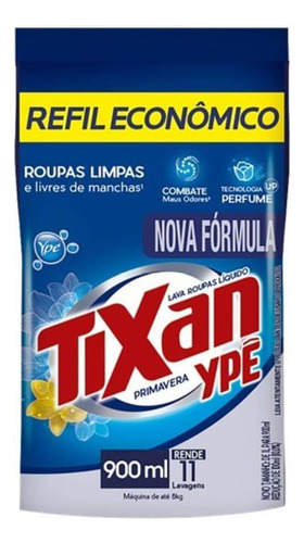 5x Lava Roupas Líquido Tixan Ypê Primavera Refil 900 1 X 900