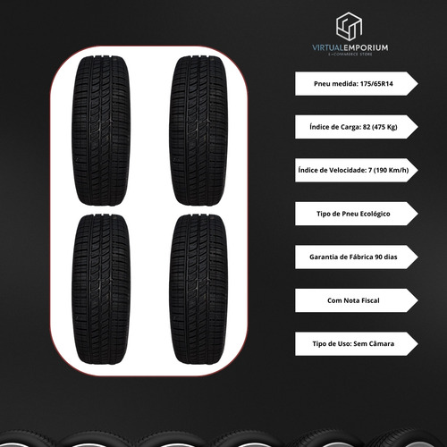 4 Pneus 175/65 R14 Uno Corsa Agile Prisma Fiesta Aro 14