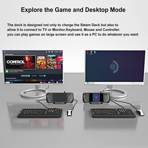 Base Hdmi Dock Tv Para Deck Accessories 5 En 1
