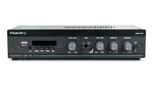 Amplificador Slim 1000 App Fm Bluetooth Frahm Novo Modelo