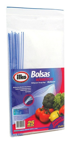 Bolsa Hermética Ilko Verduras 27x28 25 Unidades