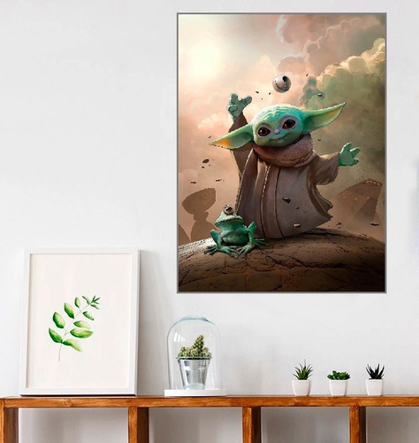 Imagen 2 de 4 de 5d Diamond Painting Mandalorian Baby Yoda Star Wars