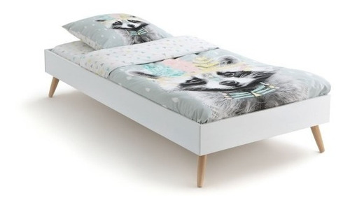 Bebop Base De Cama Individual Estilo Moderno Color Blanco