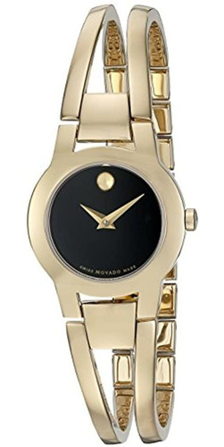 Reloj Casual Chapado En Oro De Cuarzo Suizo De Mujer Movado 