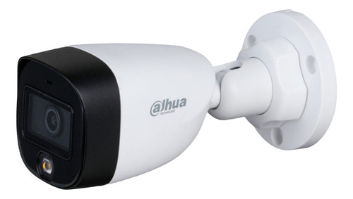 Dahua Camara Bullet HFW1209CN-A-LED Resolución 2mp FullColor Lente de 2.8mm Micrófono Integrado 106 Grados de Apertura Luz Blanca de 20 Mts Protección IP67 Tipo Bala Color Blanco