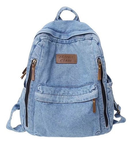 Mochila Feminina Casual De Jeans, Mochila Escolar Mista