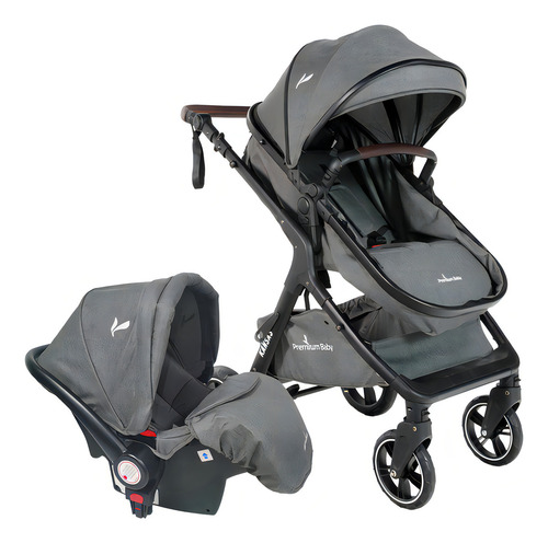 Carrinho Ts Kansas Com Base Black/cinza Premium Baby