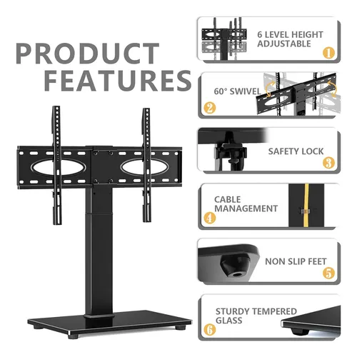 comprar Soporte Universal Giratorio Para Tv 39 75  Mesa Base Vidrio