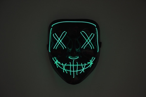 Mascara Luz Led La Purga Halloween The Purge Colores Color Verde