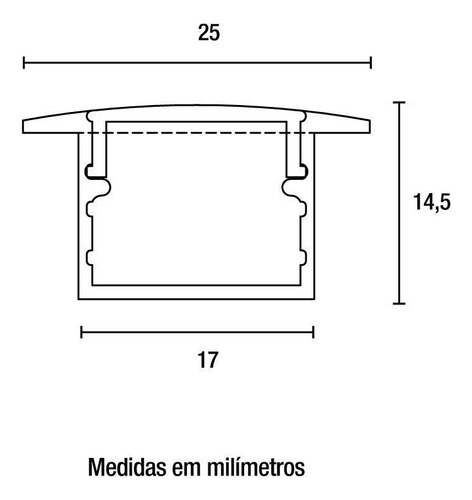 Perfil Line Embutir 1m 25x14 Branco Blumenau
