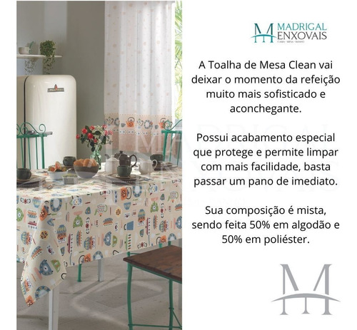 Toalha De Mesa Dohler Limpa Fácil Clean 1,60x2,50m Edilene