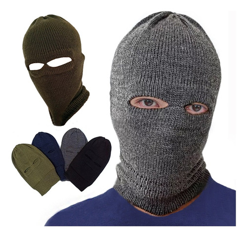 Ski Mask Gorro Pasamontañas Balaclava 2 Huecos Clima Frio