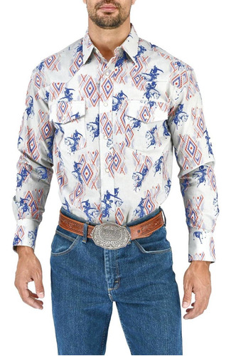 Camisa Vaquera Wrangler Hombre Manga Larga 53h