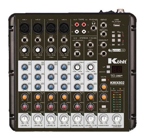 Consola Kohlt Kmix802 Mezclador Audio 6ch