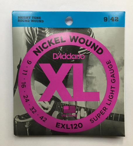 Daddario 0.9 Guitarra Eléctrica Nickel Wound 9-42 Exl120